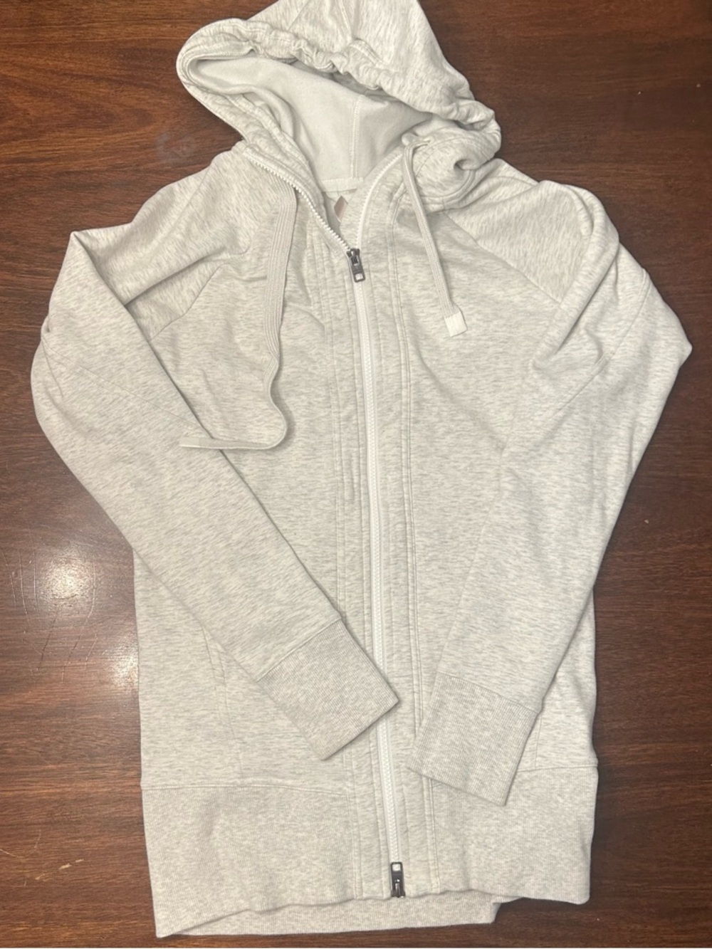 Athleta Light Gray Zip-Up Hoodie
